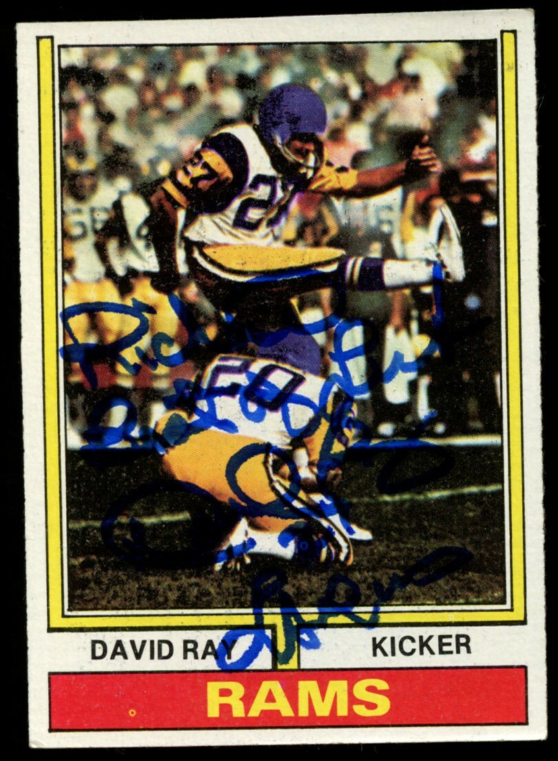 David Ray #443 signed autograph auto 1974 Topps Football Trading Card