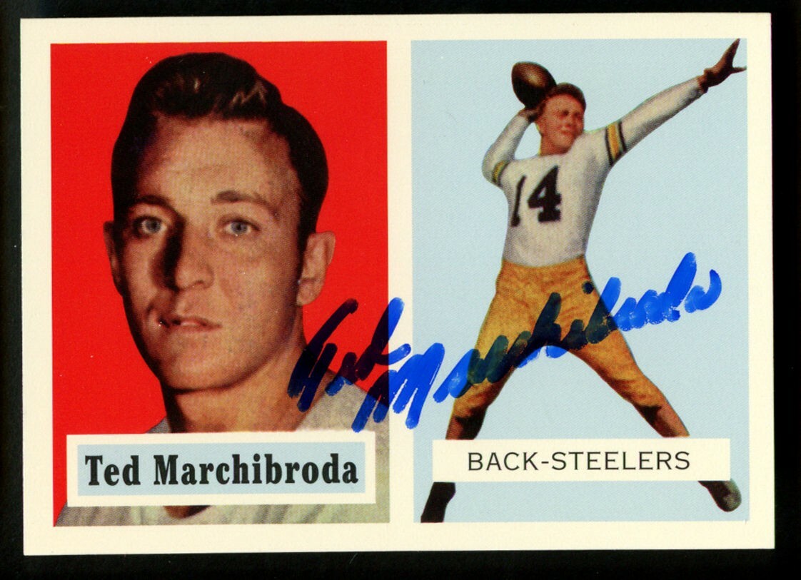 Ted Marchibroda #113 d2016 signed autograph 1994 Topps 1957 Archives Football