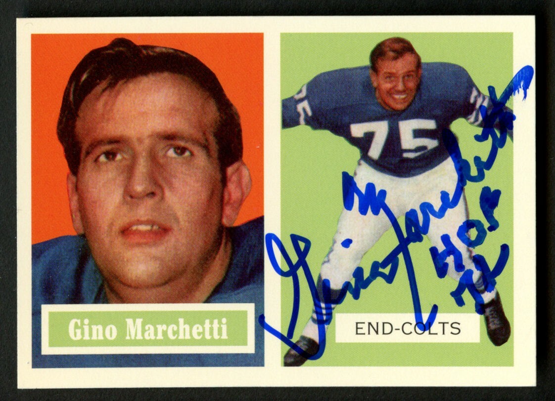 Gino Marchetti #5 d2019 signed autograph auto 1994 Topps 1957 Archives Football