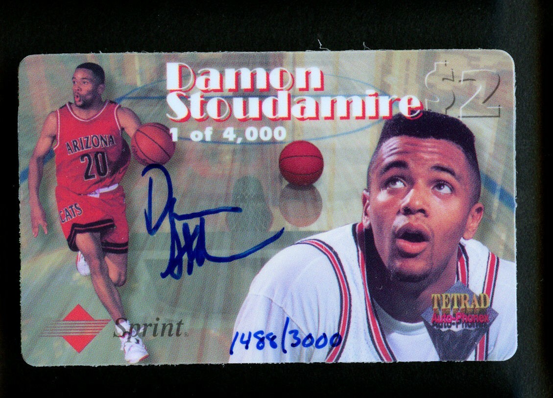 Damon Stoudamire ARIZONA signed autograph Signature Rookies Sprint Calling Card~