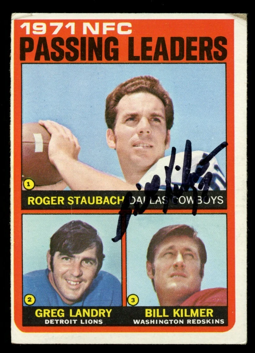 Bill Kilmer #4 signed autograph auto 1972 Topps Passing Leaders Football Card