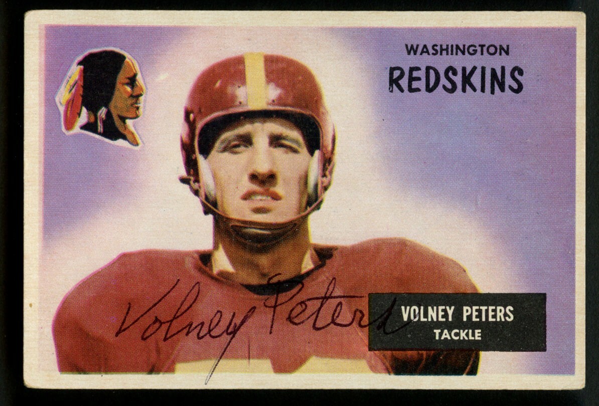 Volney Peters #17 signed autograph auto 1955 Bowman Football Trading Card