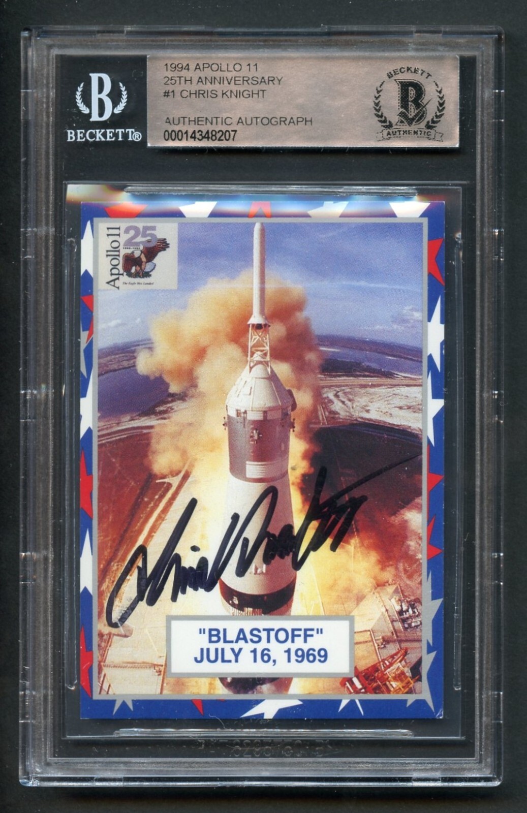 Chris Knight #1 signed autograph auto 1994 Apollo 11, 25 Anniversary BAS Slabbed