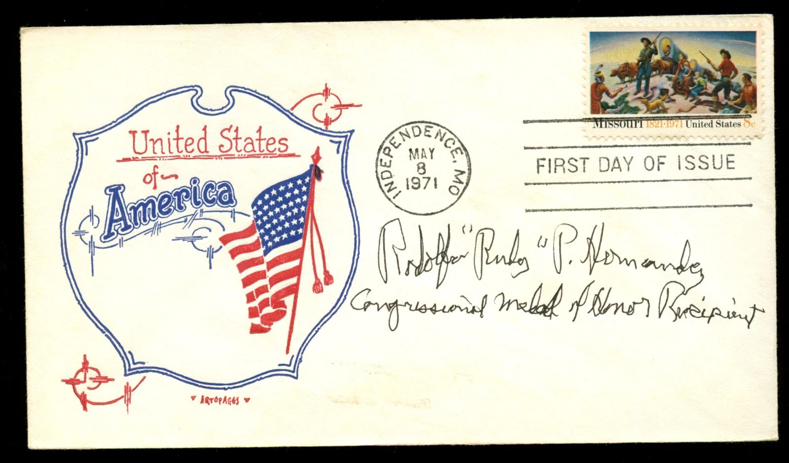 Rudolfo Hernandez d2013 signed autograph FDC Medal of Honor Recipient Army Korea