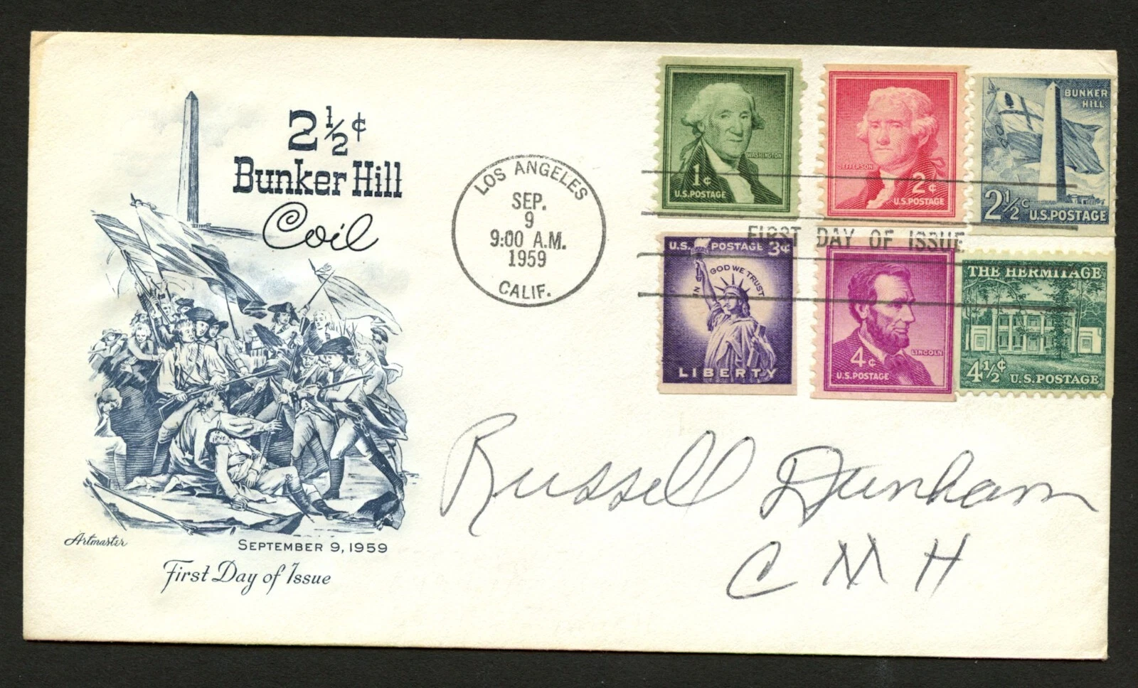 Russell Dunham d2009 signed autograph FDC Medal of Honor Recipient US Army WWII