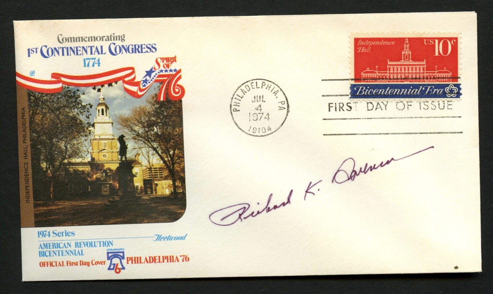 Richard Sorenson d2004 signed autograph FDC Medal of Honor Recipient USMC WWII