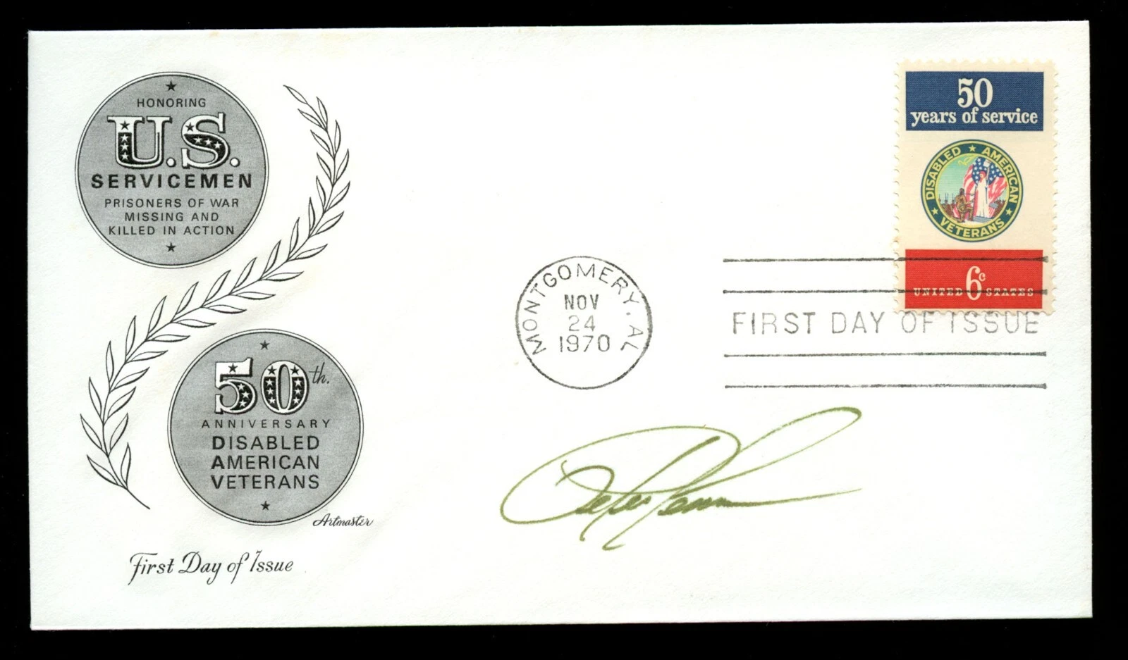 Peter Lemon signed autograph auto FDC Medal of Honor Recipient US Army Vietnam