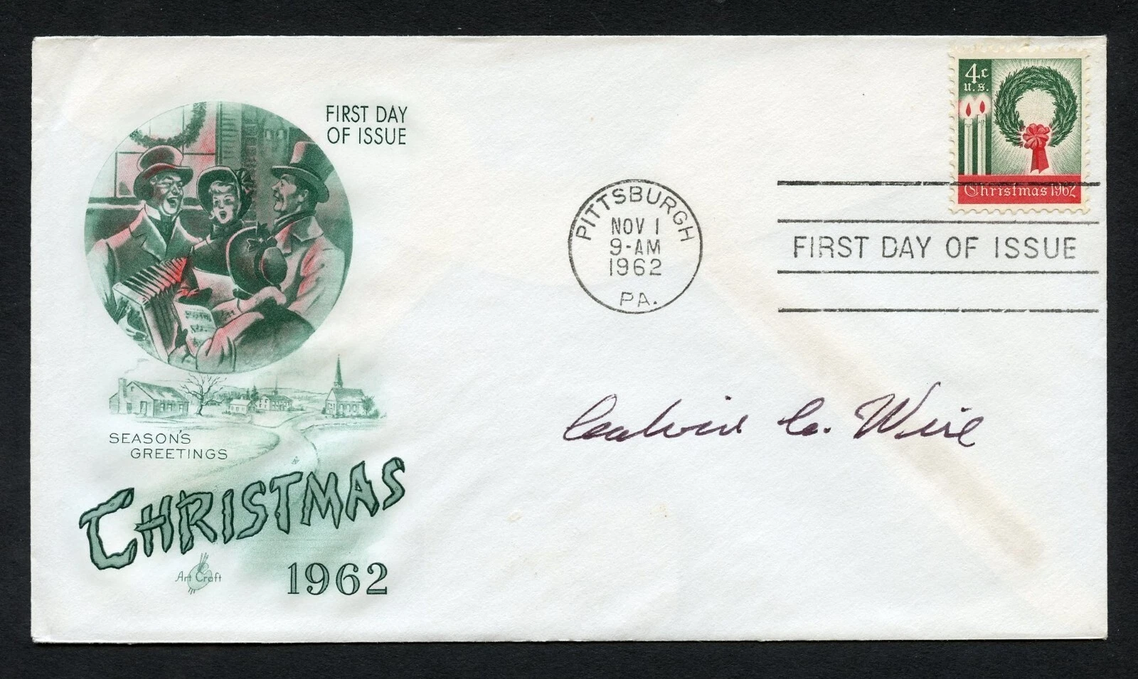 Calvin C. Wire signed autograph auto First Day Cover WWII ACE USAAF