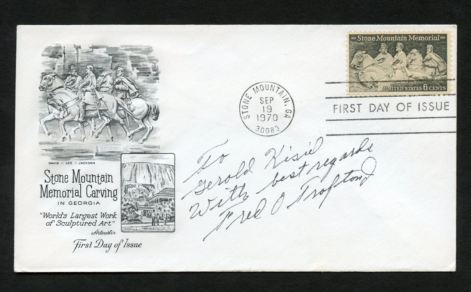 Frederick O. Trafton Jr. d2001 signed autograph First Day Cover WWII ACE USAAF