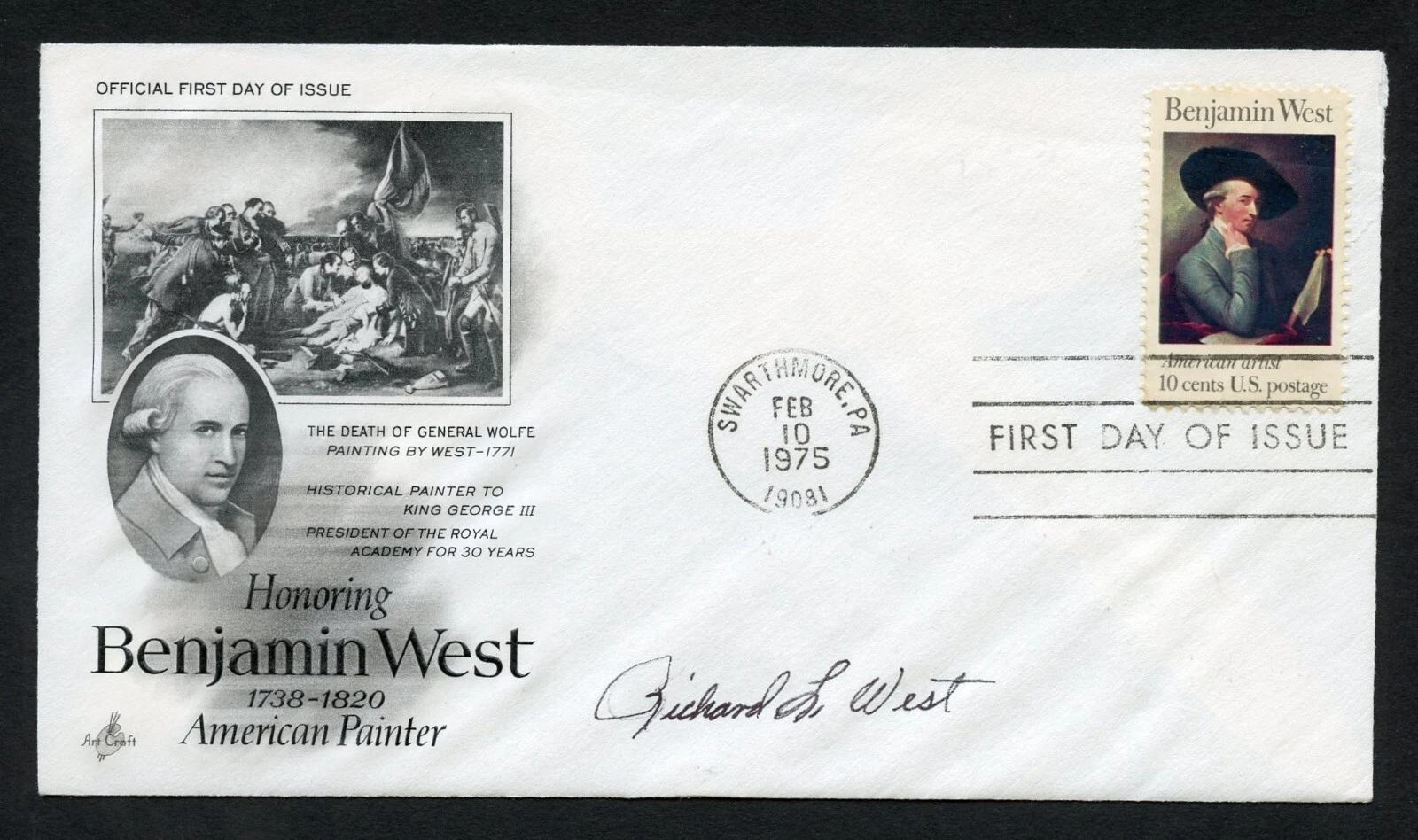 Richard L. West d2005 signed autograph auto First Day Cover WWII ACE USAAF