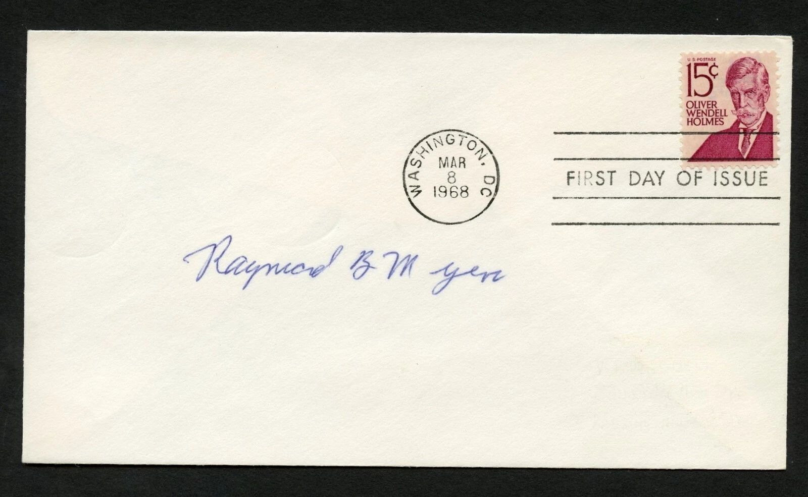 Raymond B. Myers signed autograph auto First Day Cover WWII ACE