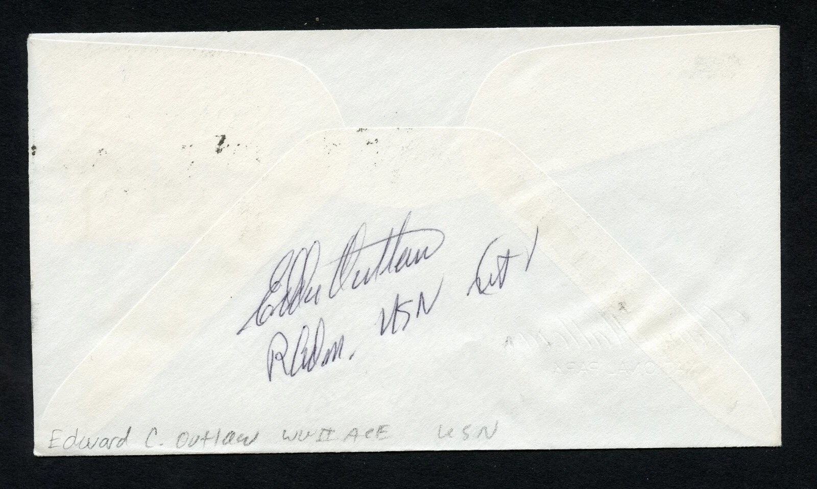 Edward C. Outlaw d1996 signed autograph auto First Day Cover WWII ACE USN