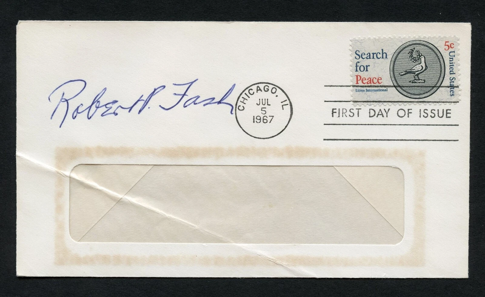 Robert P. Fash d2016 signed autograph auto First Day Cover WWII ACE USN