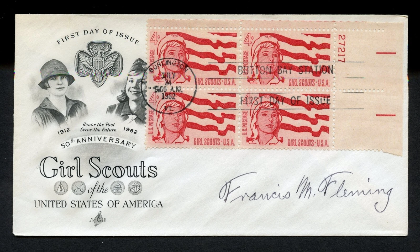 Francis M. Fleming signed autograph auto First Day Cover WWII ACE USN