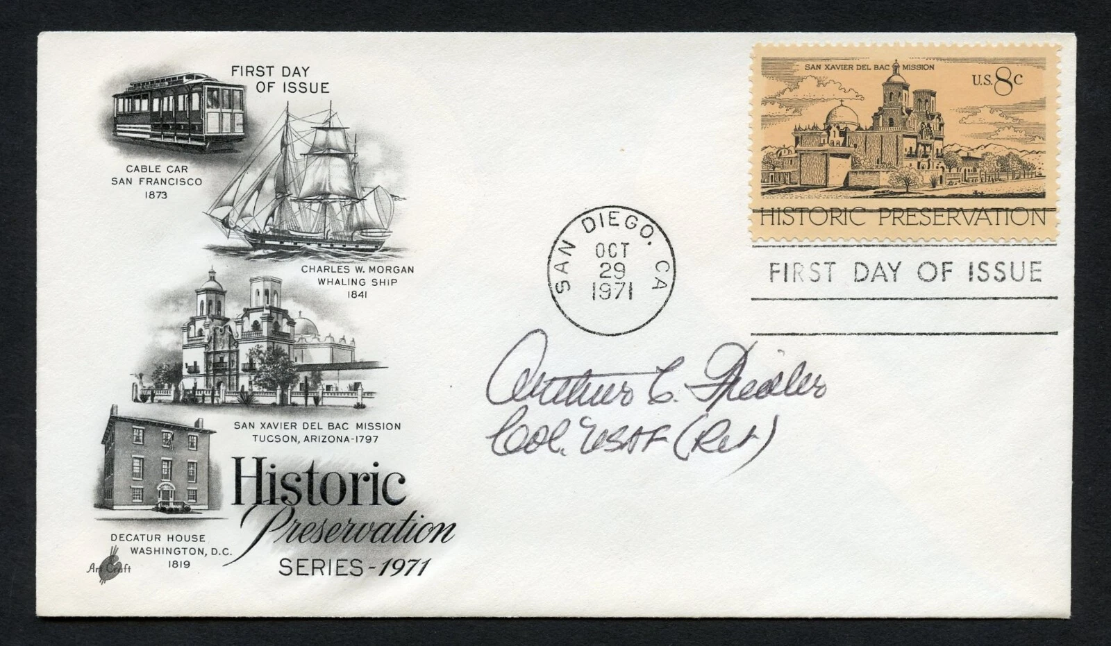 Arthur C. Fiedler d2016 signed autograph auto First Day Cover WWII ACE USAAF