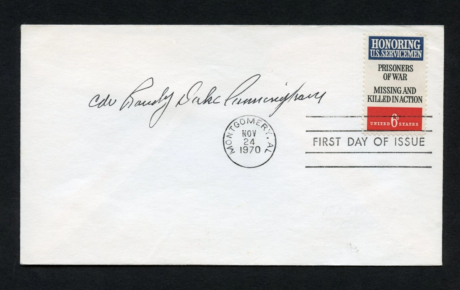 Duke Cunningham signed autograph auto First Day Cover Vietnam ACE USN