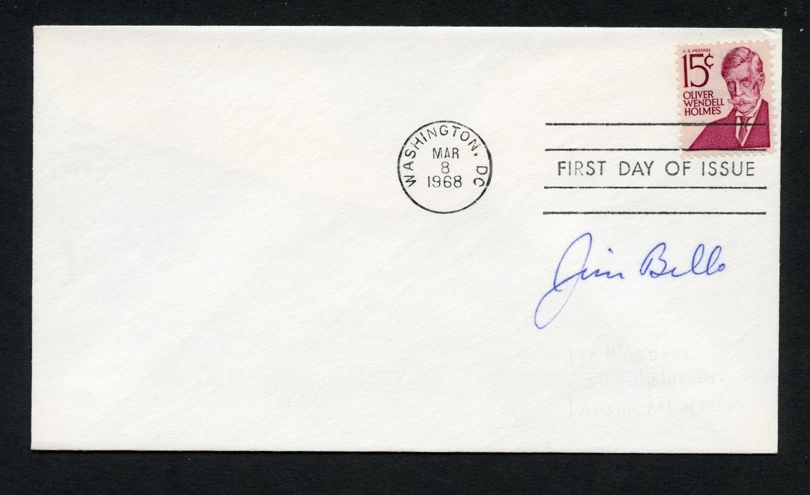 James D. Billo d2010 signed autograph auto First Day Cover WWII Ace USN