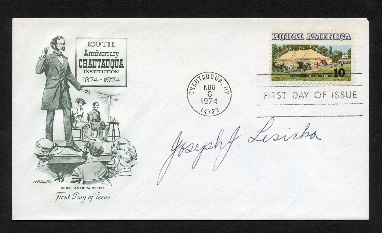 Joseph J. Lesicka d1990 signed autograph auto First Day Cover WWII ACE USAAF