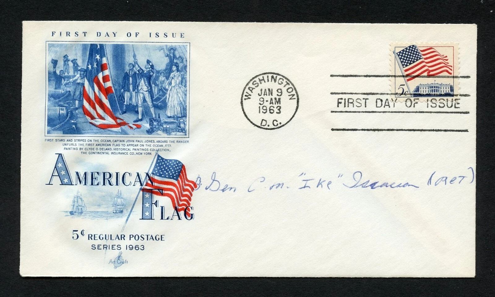 Clayton M. Isaacson d1996 signed autograph auto First Day Cover WWII ACE USAAF