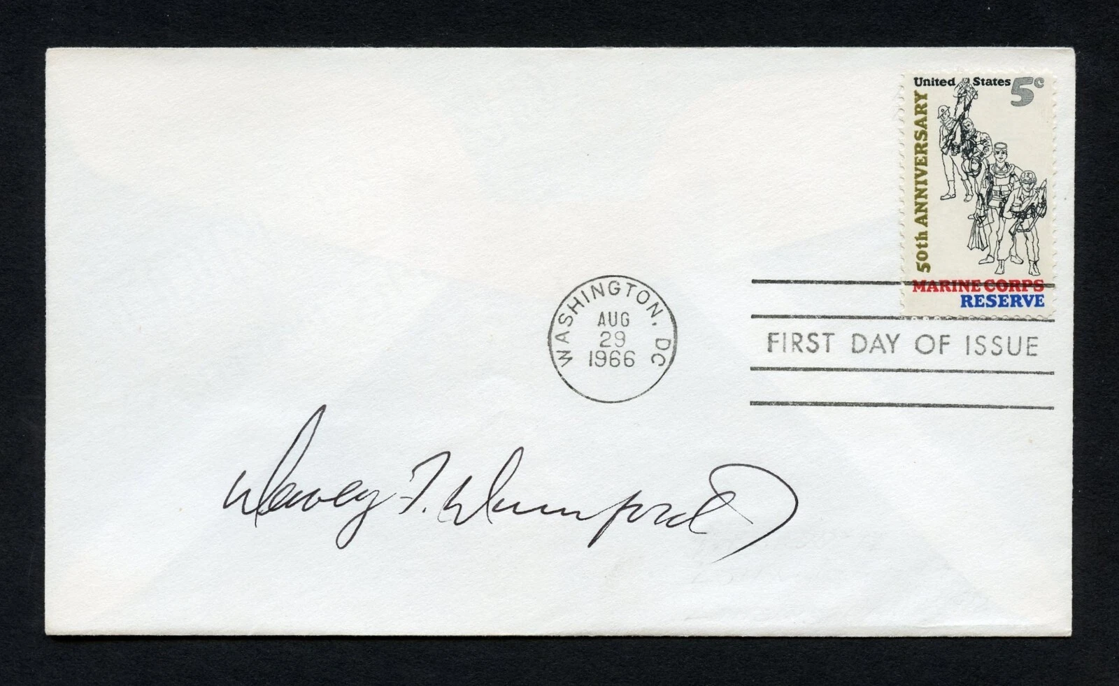Dewey F. Durnford d1999 signed autograph auto First Day Cover WWII USMC