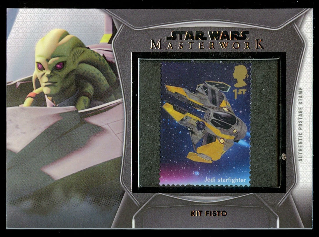Star Wars Masterwork 2021 Topps Kit Fisto SC-KF Postage Stamp Relic Trading Card