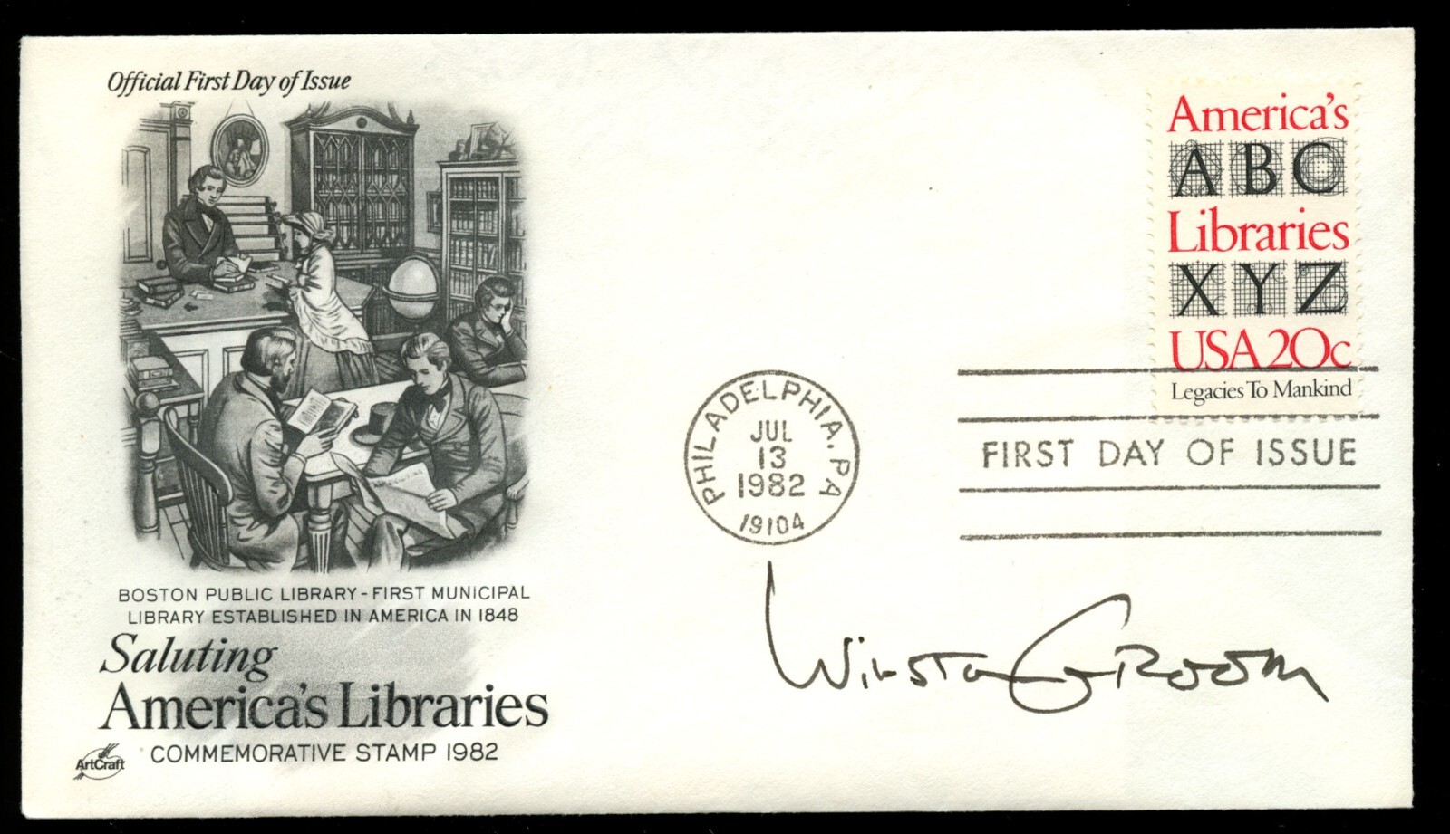 Winston Groom d2020 signed autograph Postal Cover FDC Novelist Forrest Gump BAS
