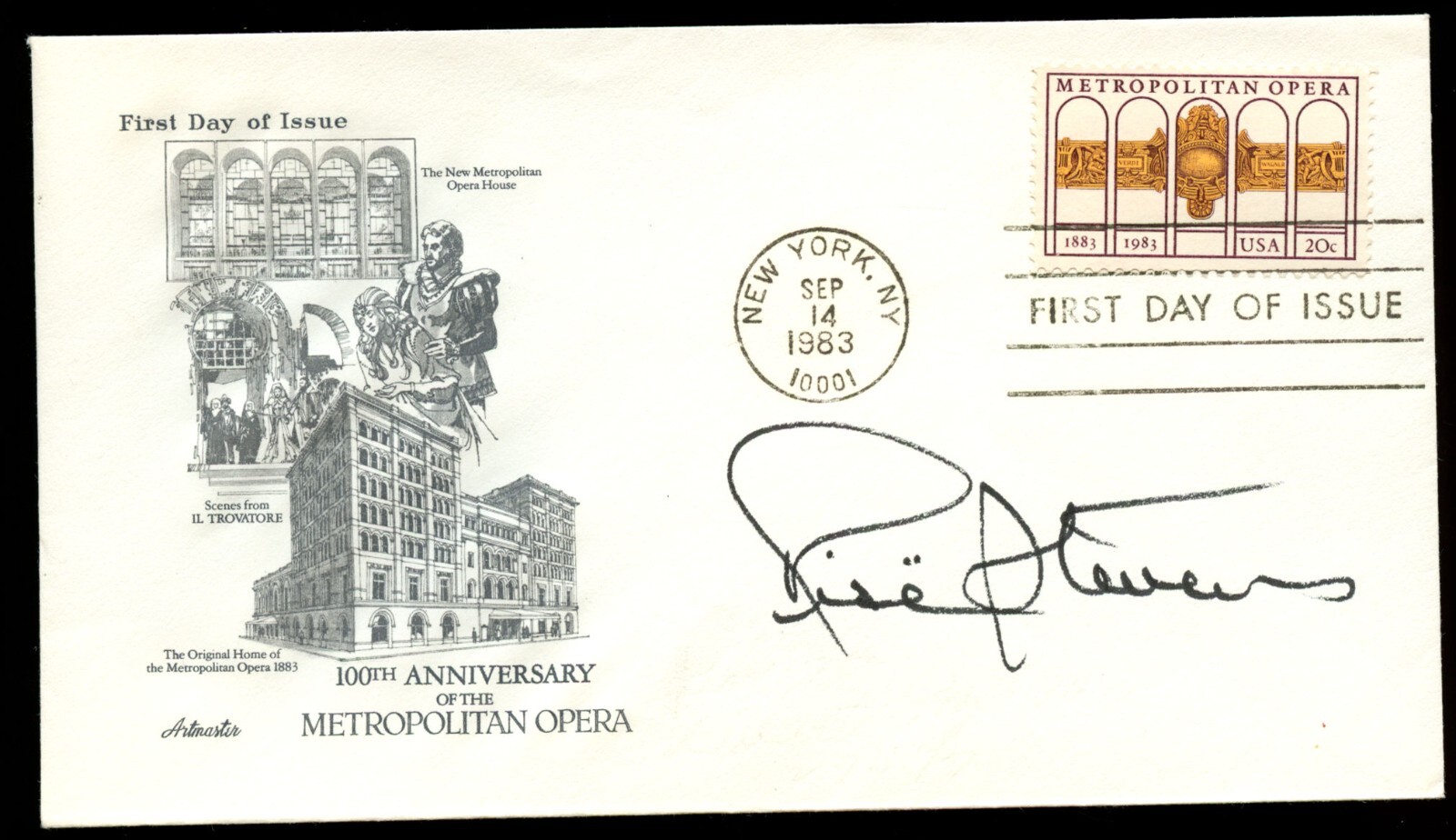 Rise Stevens d2013 signed autograph Postal Cover FDC Mezzo-soprano & Actress BAS