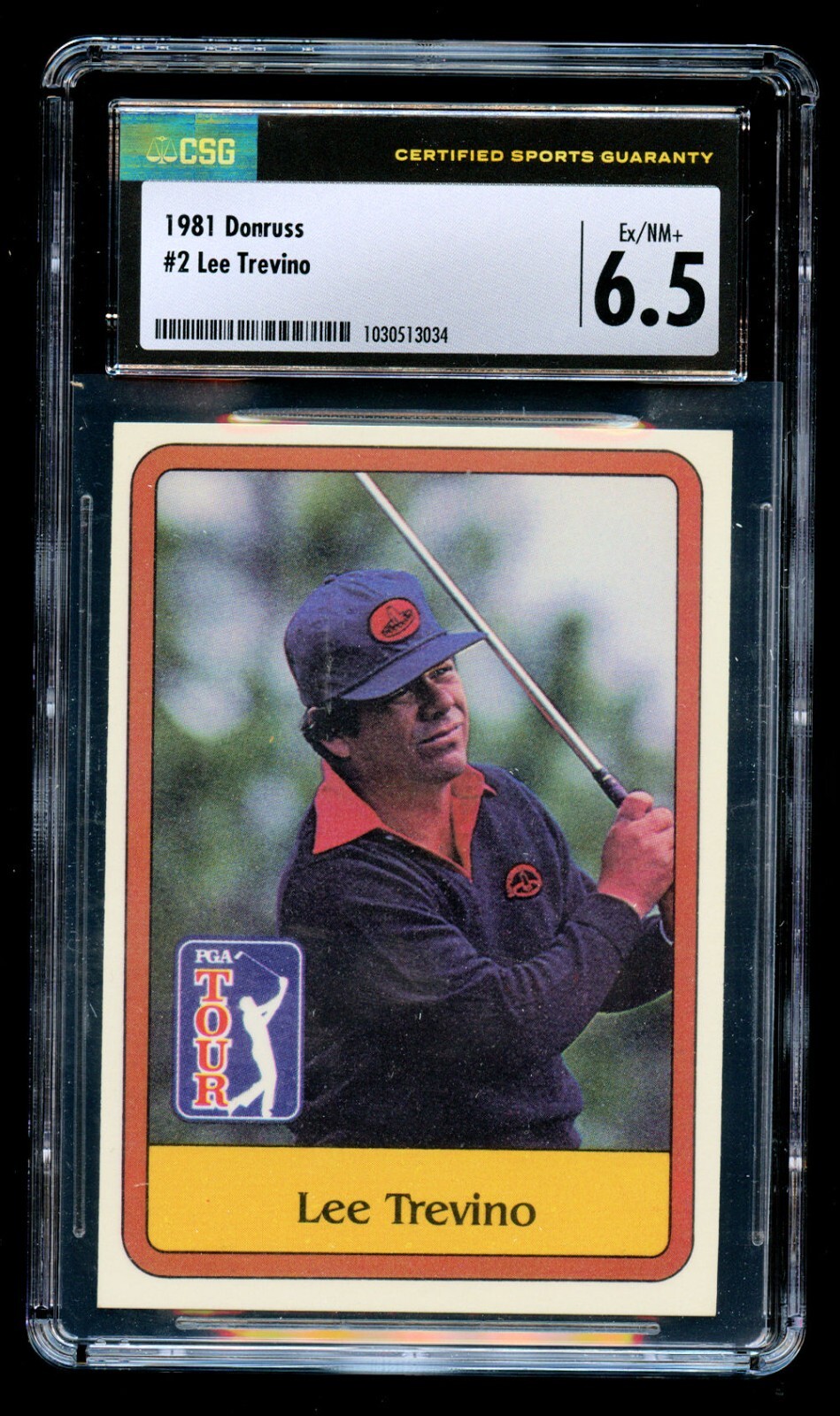 Lee Trevino #2 Donruss 1981 Golf Trading Card CSG Ex NM+ 6.5