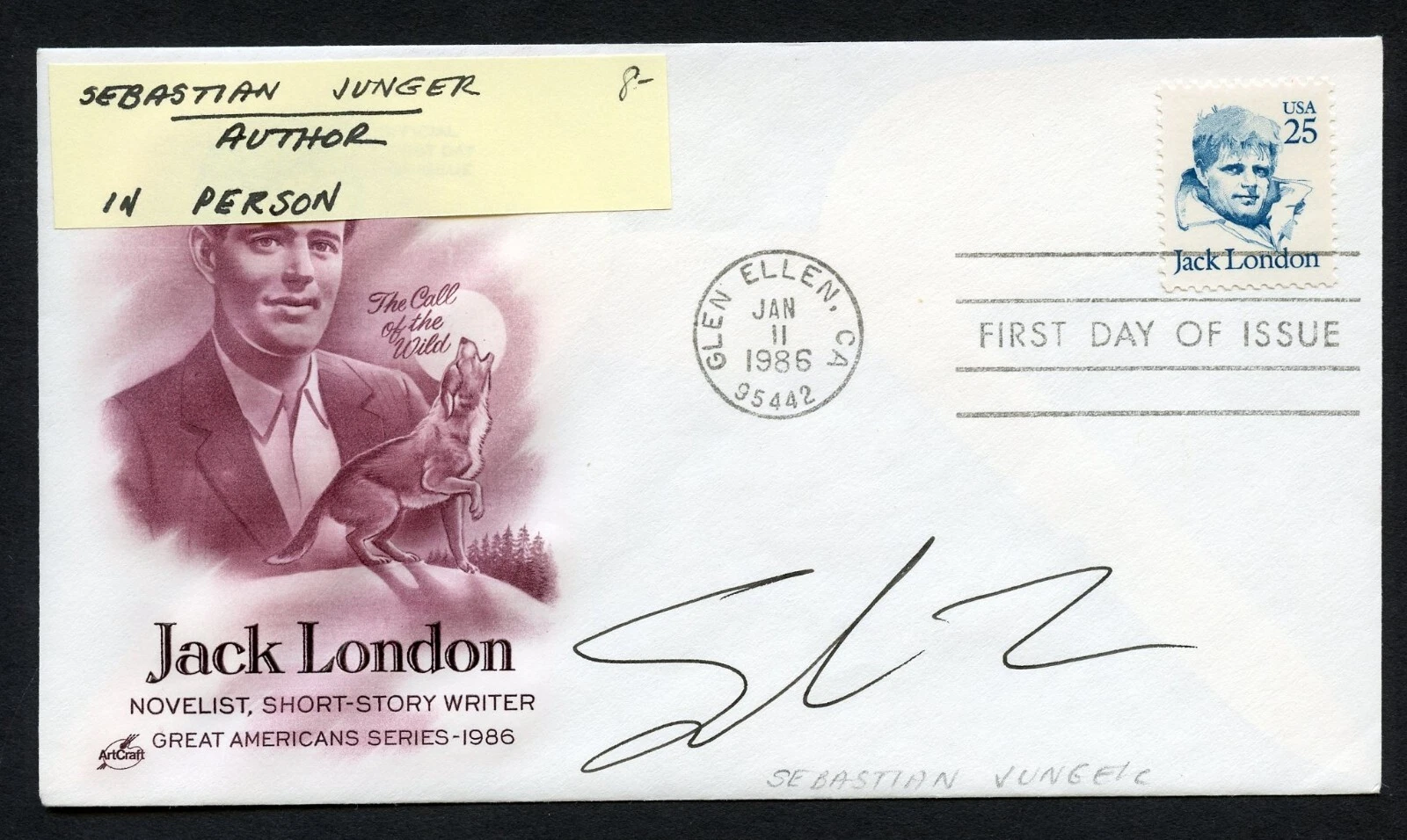 Sebastian Junger signed autograph American Journalist Author and Filmmaker FDC