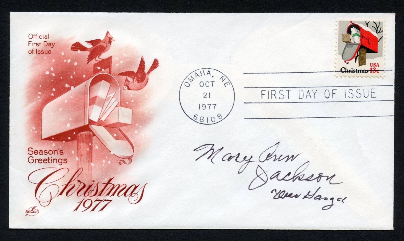 Mary Ann Jackson d2003 signed autograph auto American Child Actor Our Gang FDC