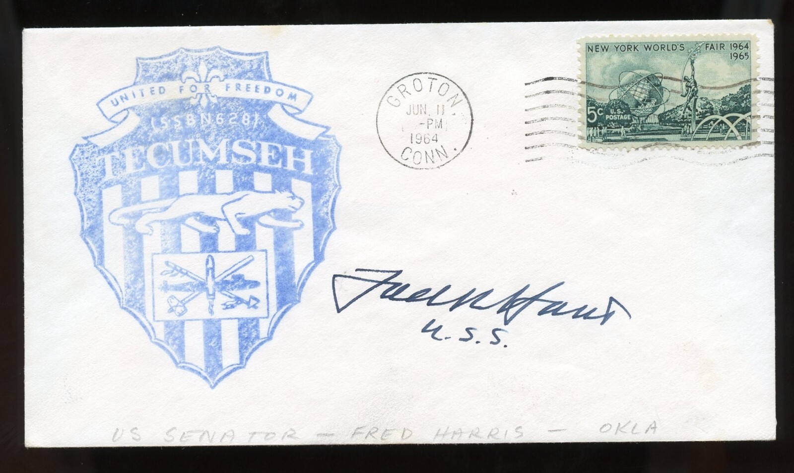 Fred Harris signed autograph auto US Senator Oklahoma Democratic Party FDC