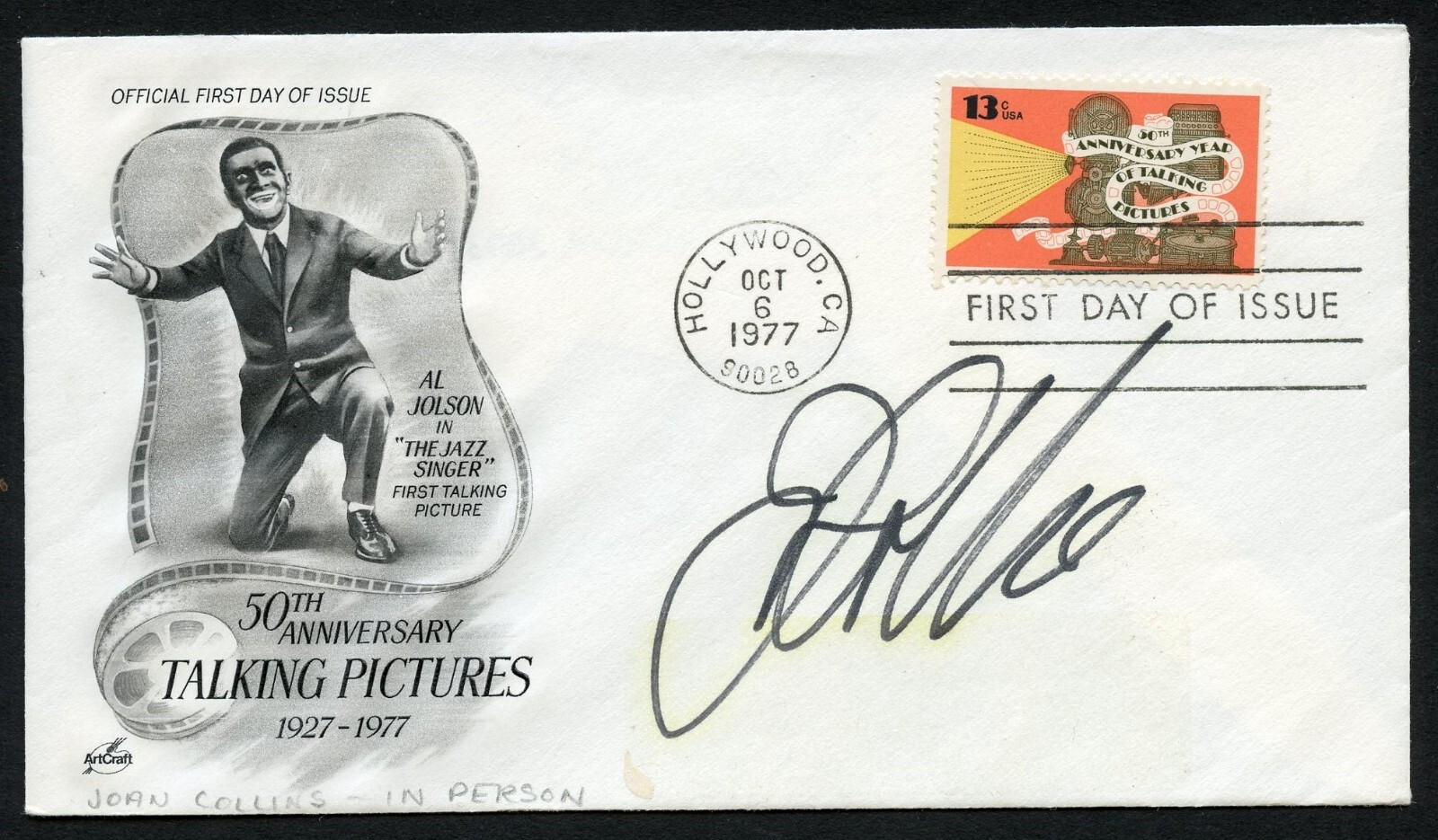 Joan Collins signed autograph auto English Actress Author Columnist FDC