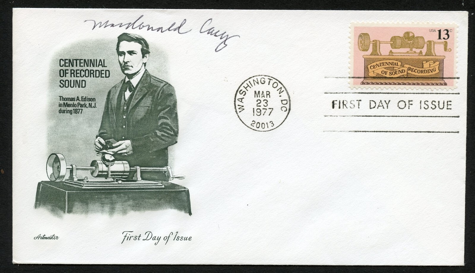 Macdonald Carey d1994 signed autograph auto Actor Horton Days of Our Lives FDC