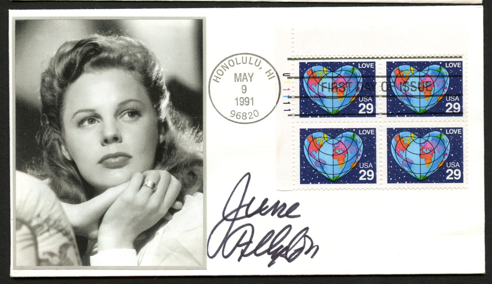June Allyson signed autograph auto American Dramatic Coloratura Soprano FDC