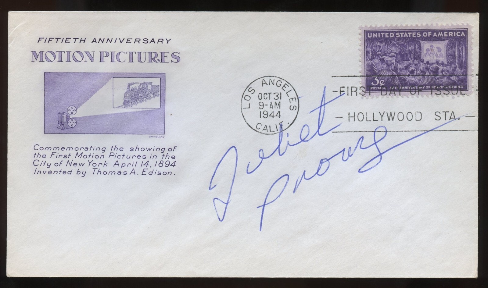 Juliet Prowse d1996 signed autograph Dancer & TV Actress in Film Can-Can FDC