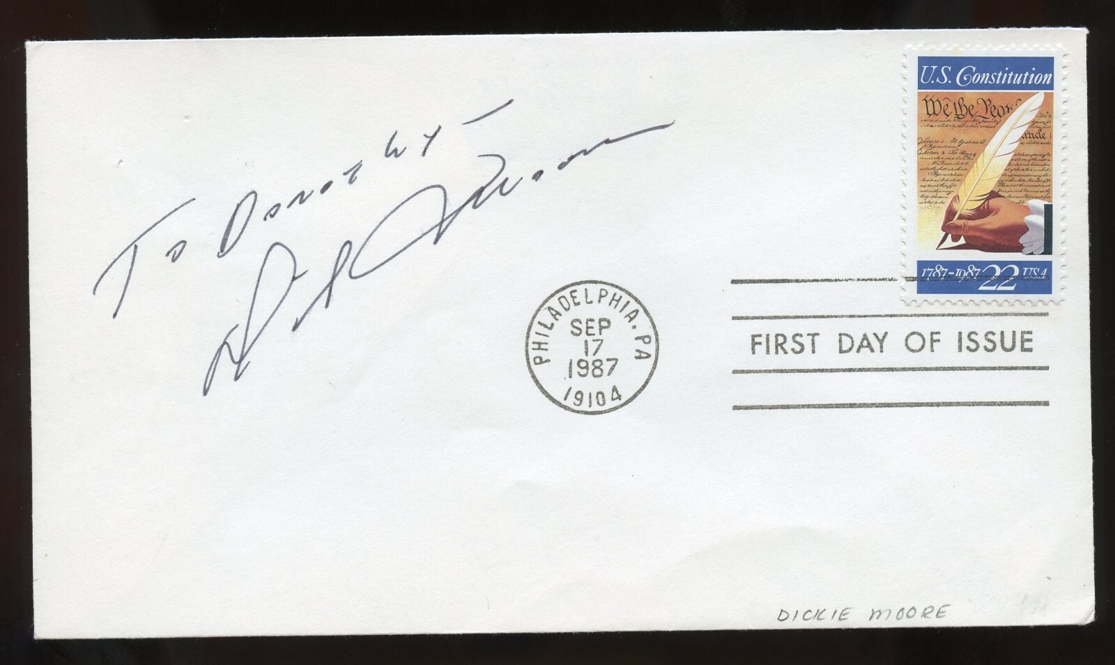 Dickie Moore d2015 signed autograph auto American Actor in Silent Film FDC