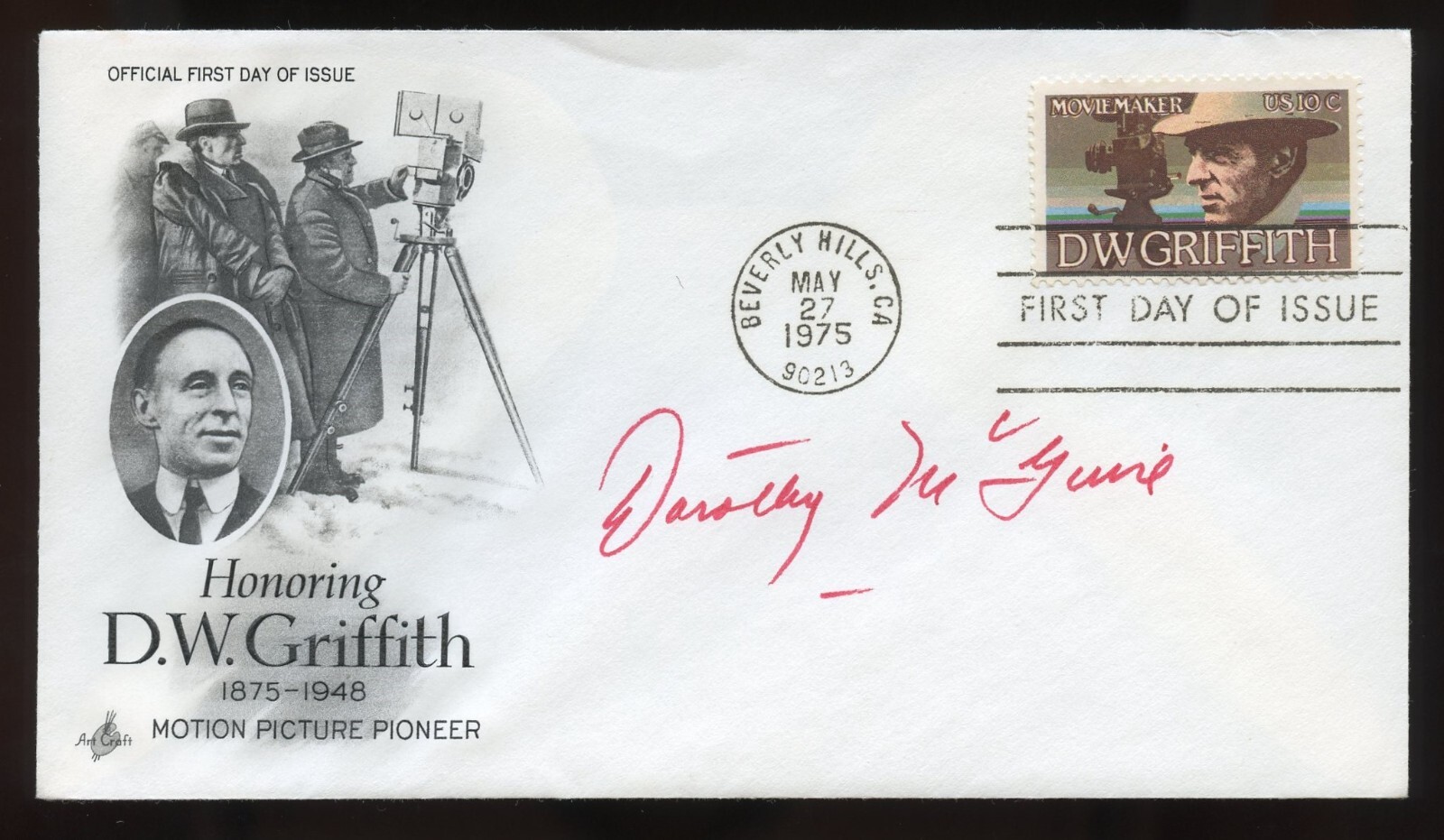 Dorothy McGuire d2001 signed autograph auto Actress Gentleman's Agreement FDC