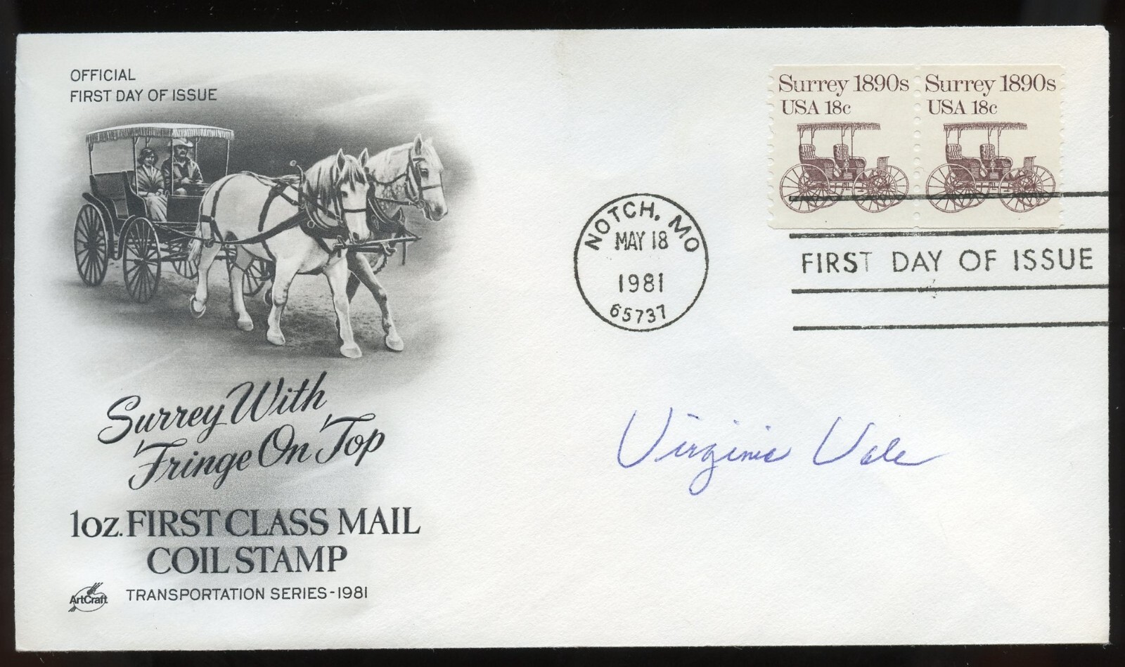 Virginia Vale d2006 signed autograph American Film Actress in Blonde Comet FDC