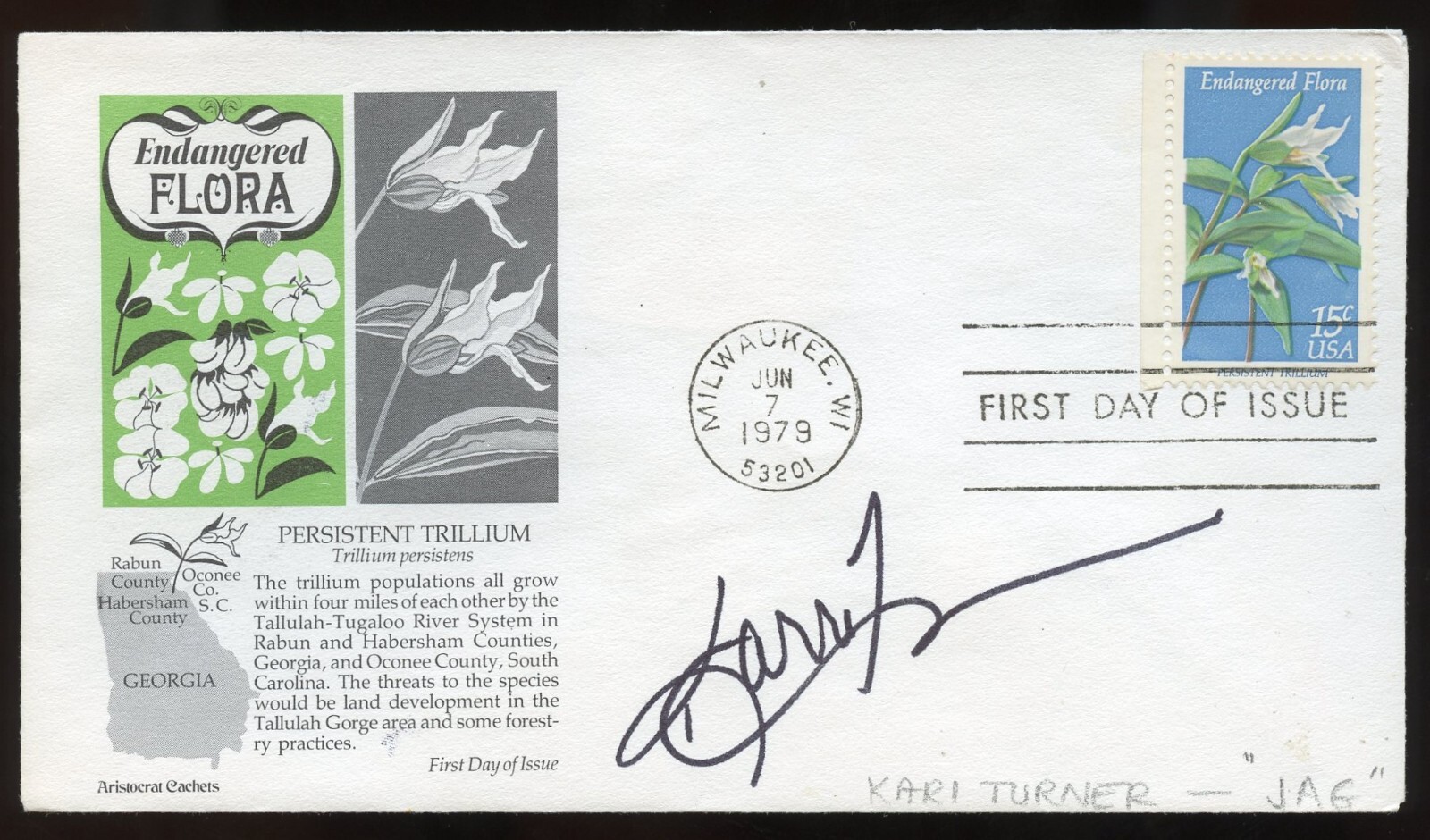Karri Turner signed autograph auto Actress as Harriet Sims in TV Series JAG FDC