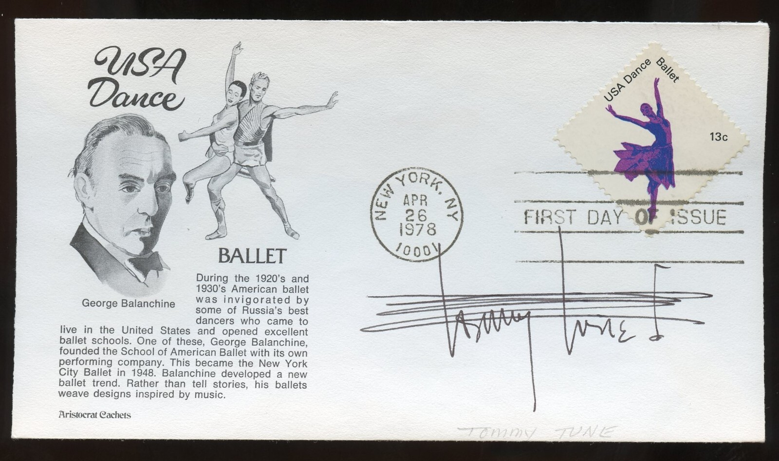 Tommy Tune signed autograph American Actor Dancer Singer Producer Director FDC