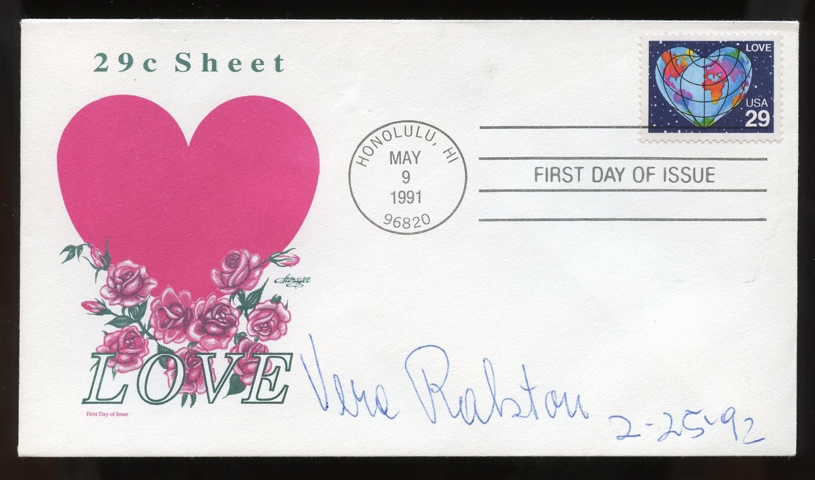 Vera Ralston d2003 signed autograph auto Czech Figure Skater and Actress FDC