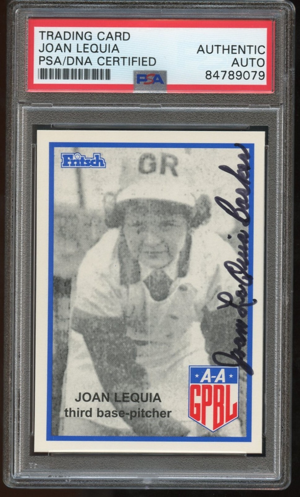 Joan Laquia #112 signed autograph auto 1995-96 FRITSCH AAGPBL PSA Slabbed