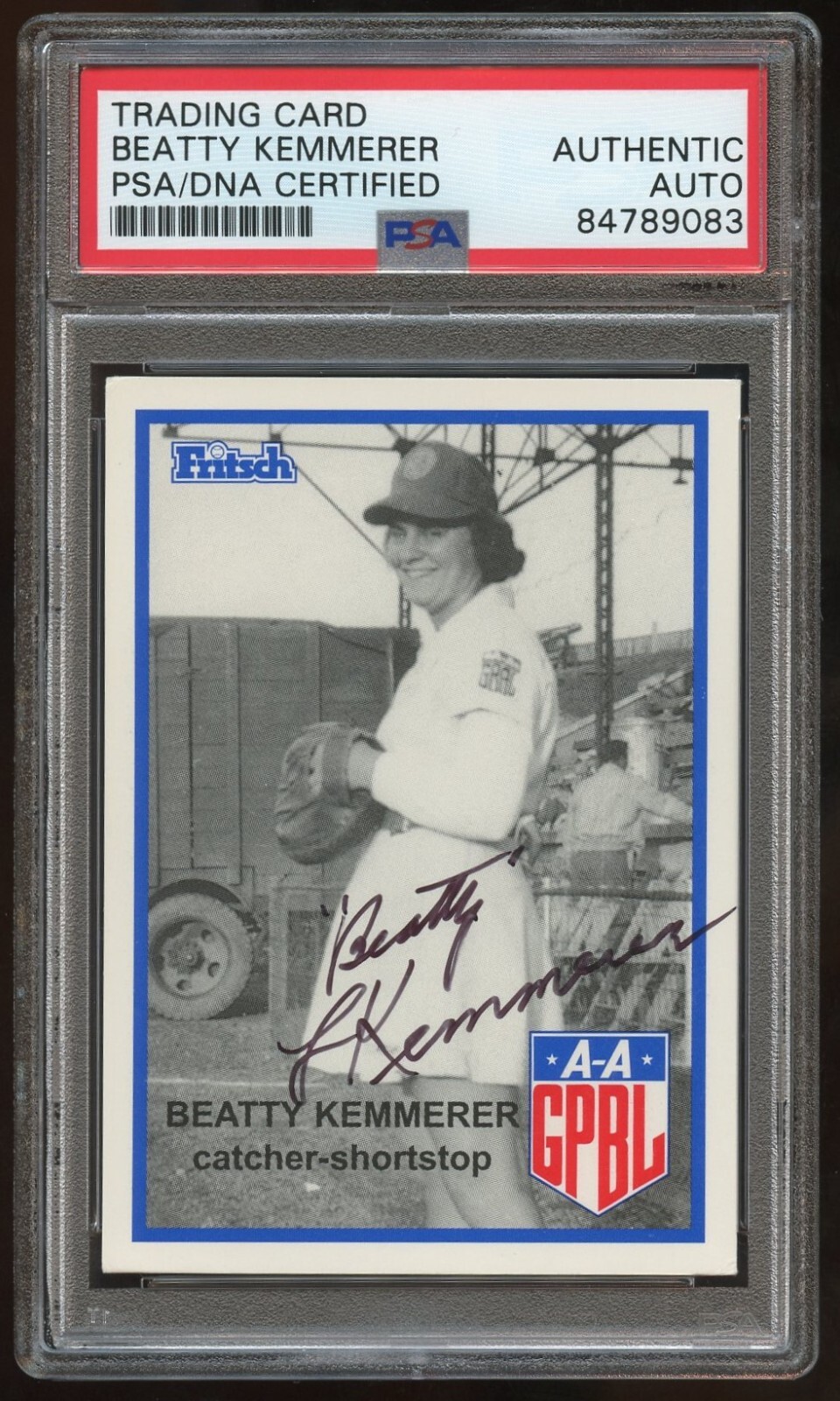 Beatty Kemmerer #98 signed autograph auto 1995-96 FRITSCH AAGPBL PSA Slabbed