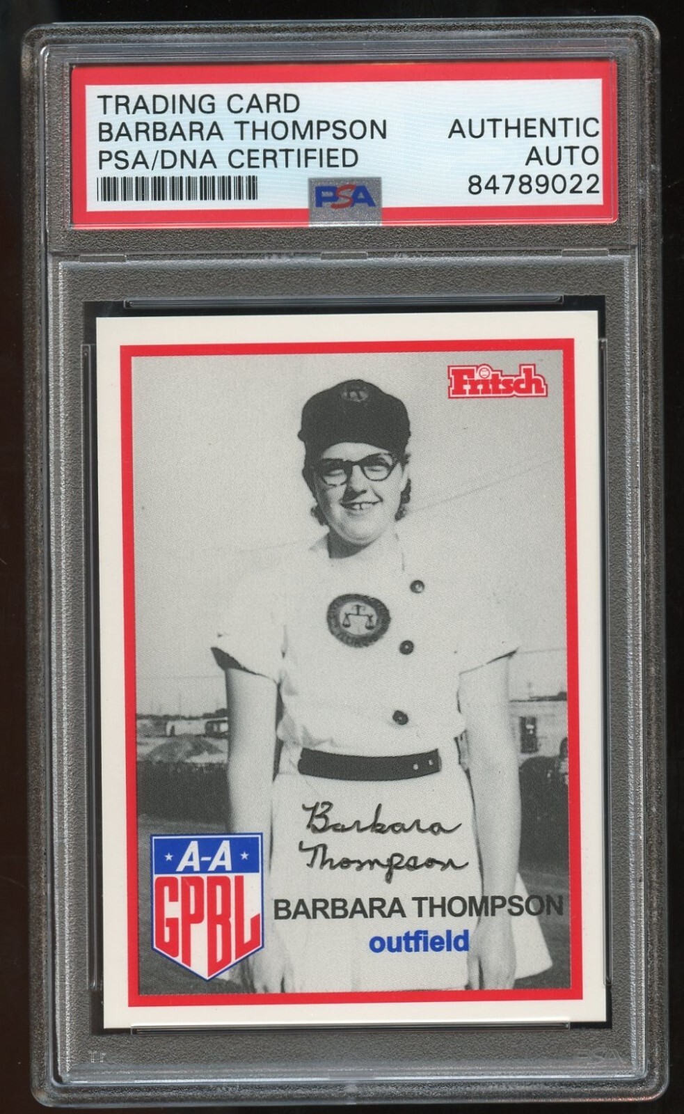 Barbara Thompson #200 signed autograph auto 1995-96 FRITSCH AAGPBL PSA Slabbed