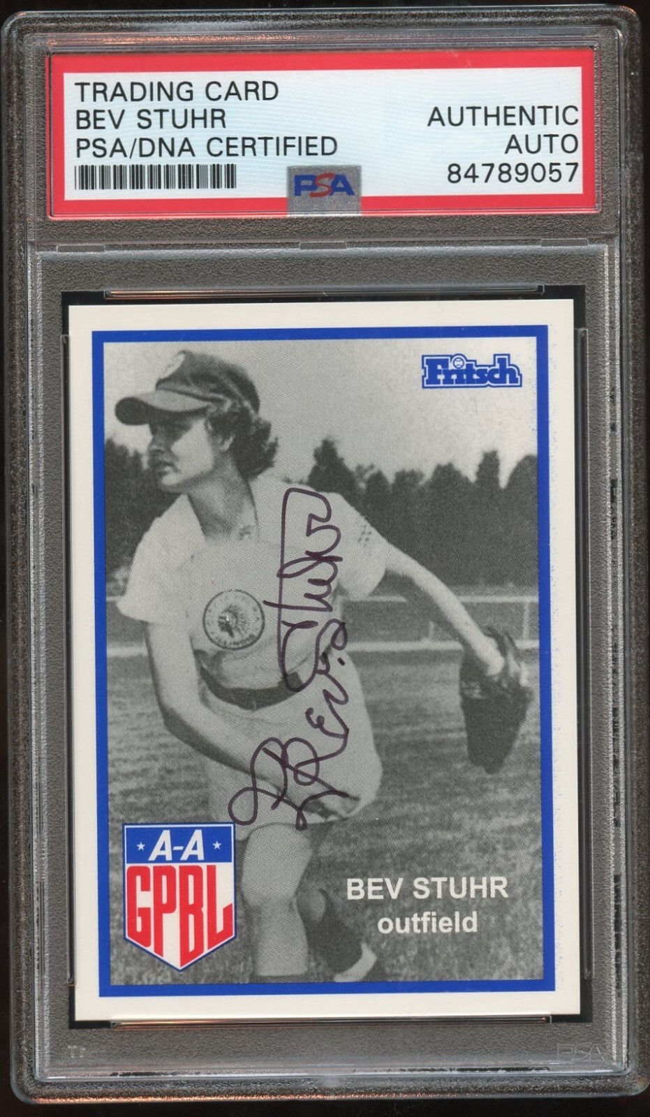 Bev Stuhr #194 signed autograph auto 1995-96 FRITSCH AAGPBL PSA Slabbed