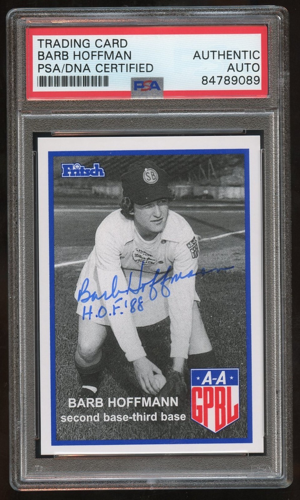 Barb Hoffman #83 signed autograph auto 1995-96 FRITSCH AAGPBL PSA Slabbed