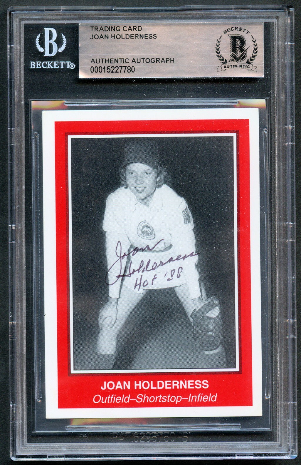 Joan Holderness signed autograph auto AAGPBL Baseball Trading Card BAS Slabbed