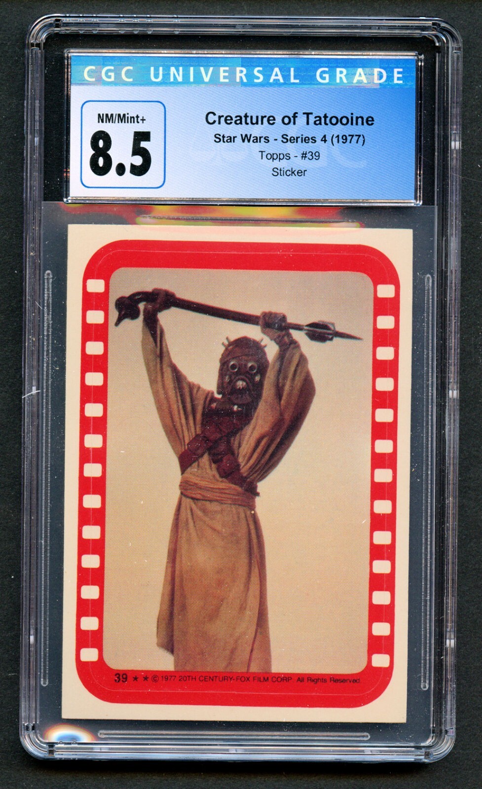 Creature of Tatooine #39 Star Wars Series 4 Sticker 1977 Topps Card CGC 8.5