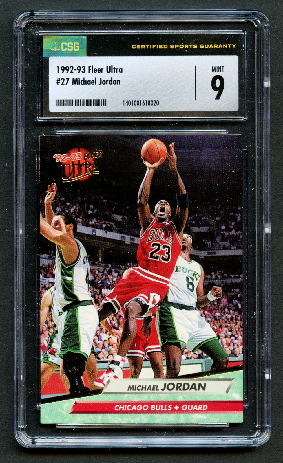 Michael Jordan #27 Fleer Ultra 1992-93 Basketball Card Chicago Bulls CSG 9 Mint