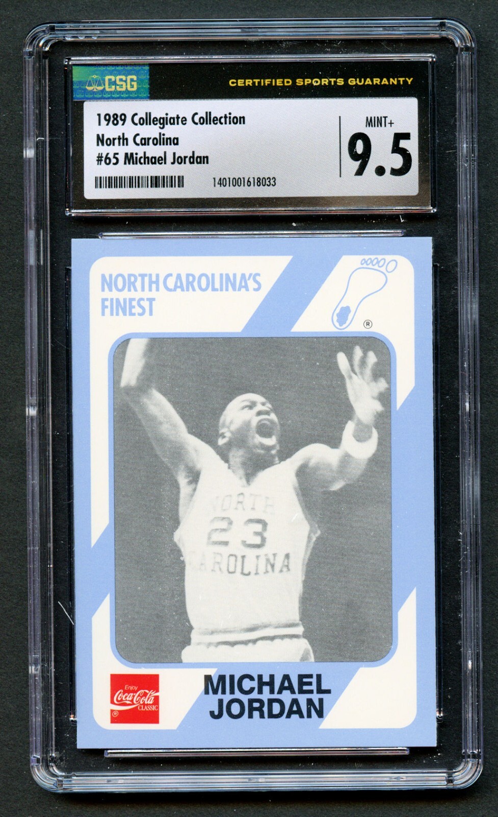 Michael Jordan #65 Collegiate Collection 1989 North Carolina Basketball CSG 9.5
